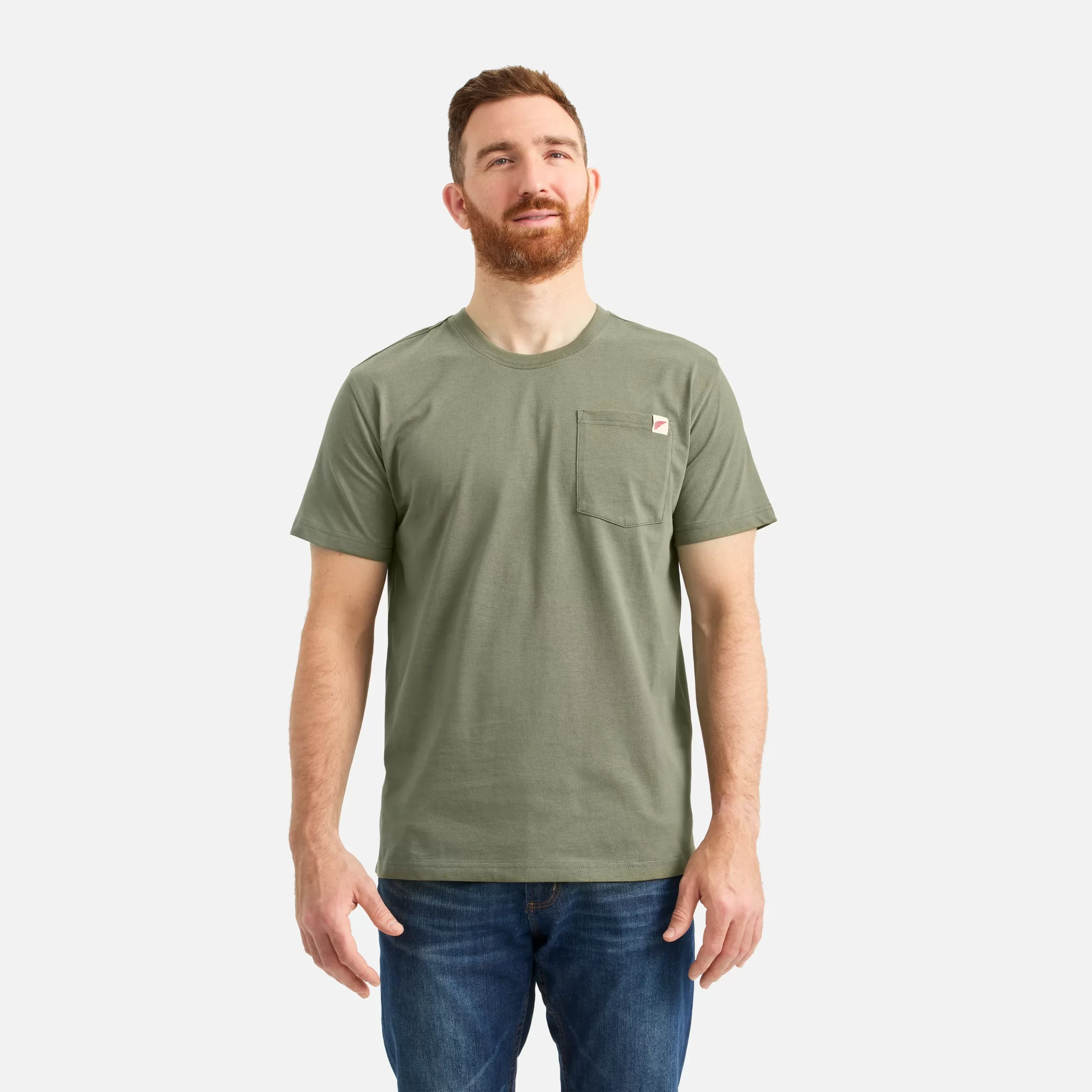 Short Sleeve Pocket T-Shirt Men's Short Sleeve T-Shirt in Olive Green - Image 2