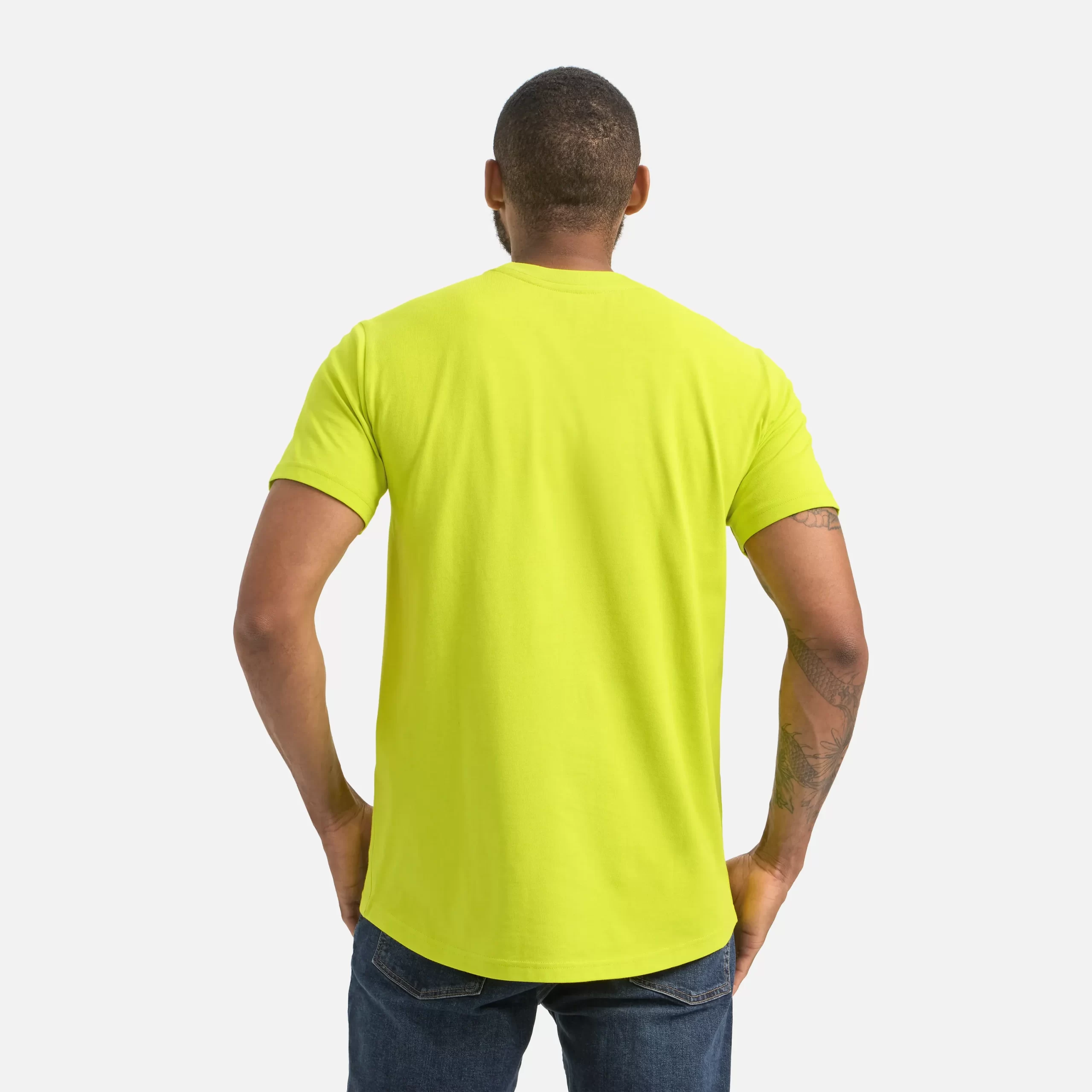 Short Sleeve Pocket T-Shirt Men's Short Sleeve T-Shirt in Bright Green - Image 4