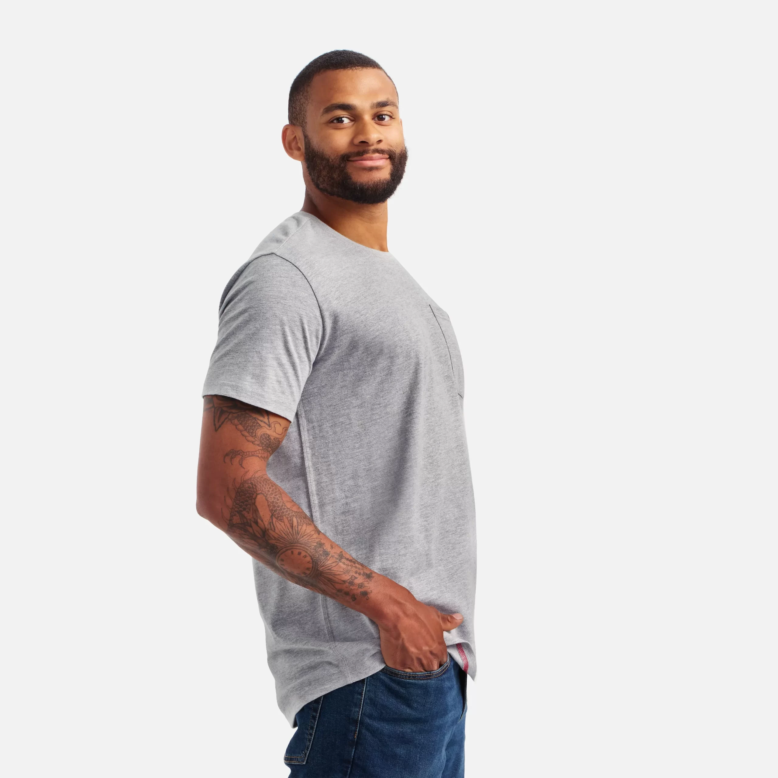 Short Sleeve Pocket T-Shirt Men's Short Sleeve T-Shirt in Dark Gray - Image 3