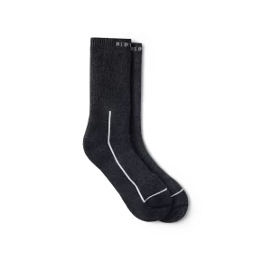 Premium Safety Medium Weight Crew  Unisex Merino Wool Blend Crew Sock in Black