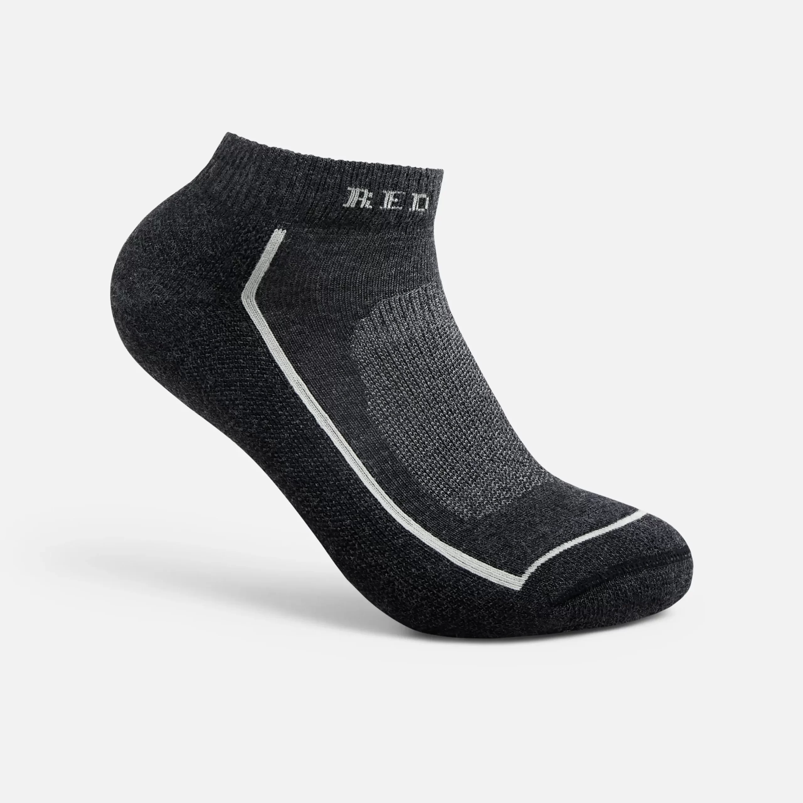 Premium Safety Medium Weight Quarter Crew Unisex Merino Wool Blend Quarter Crew Sock in Black - Image 2