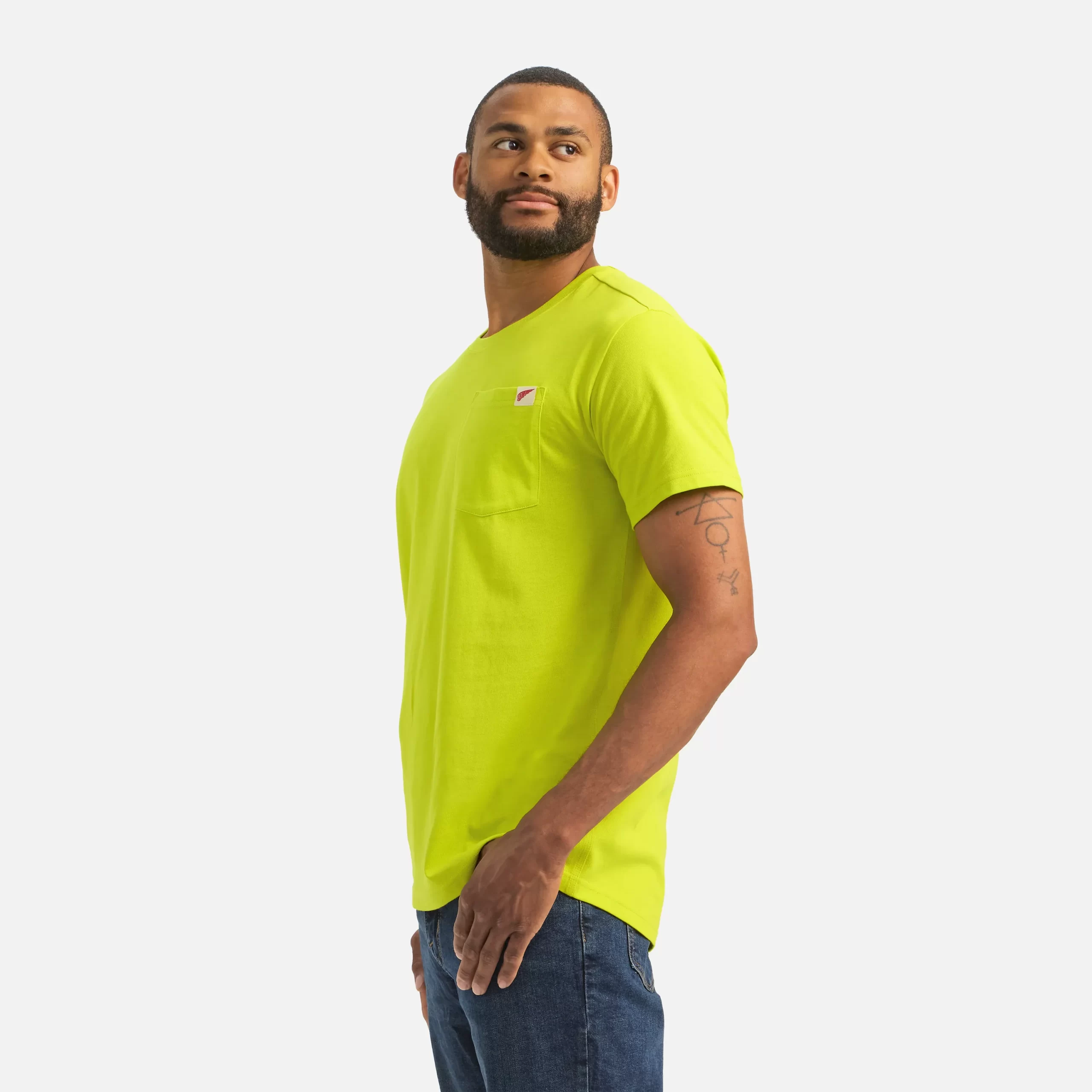 Short Sleeve Pocket T-Shirt Men's Short Sleeve T-Shirt in Bright Green - Image 5