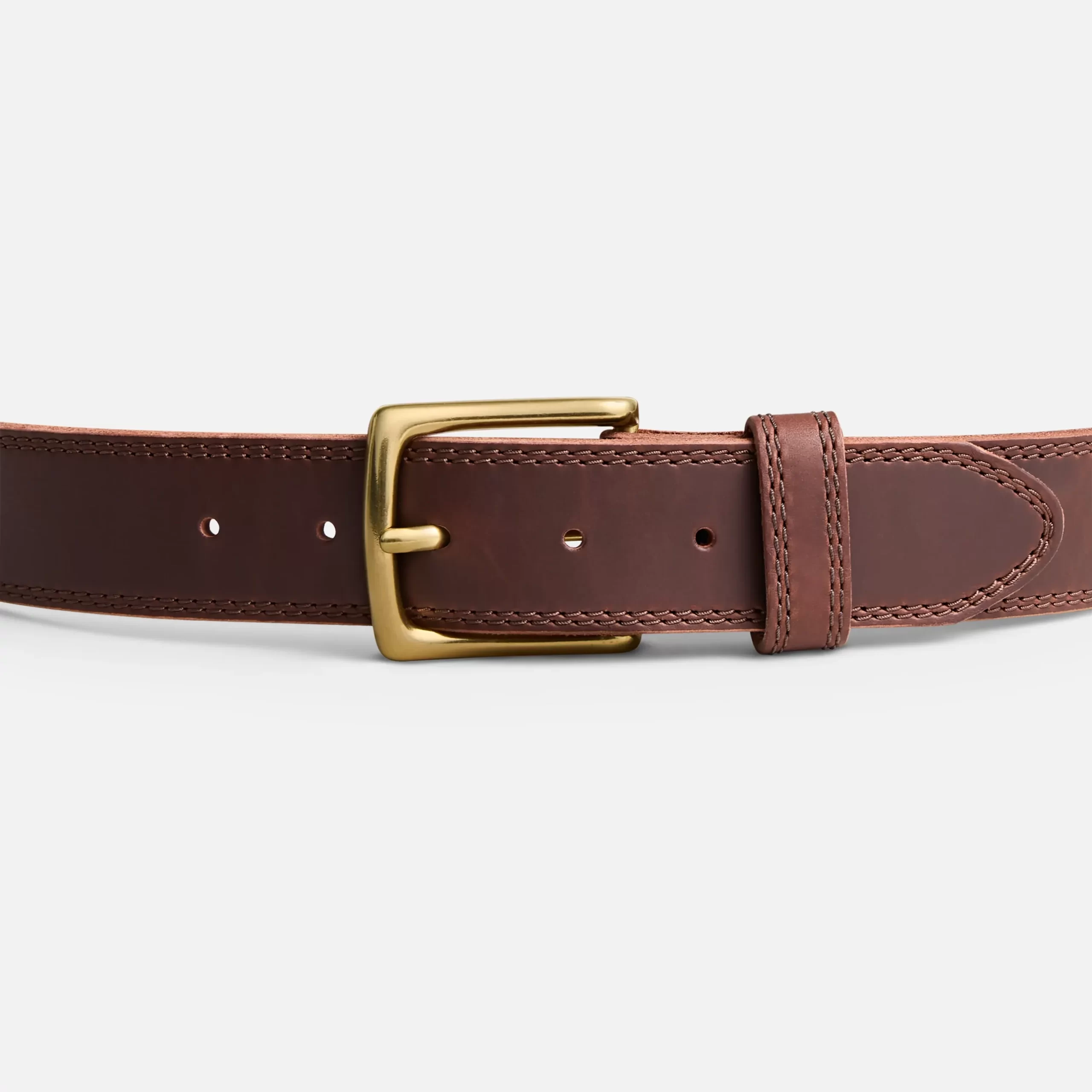 Basic Work Leather Belt Men's Belt in Brown Frontenac Leather - Image 2