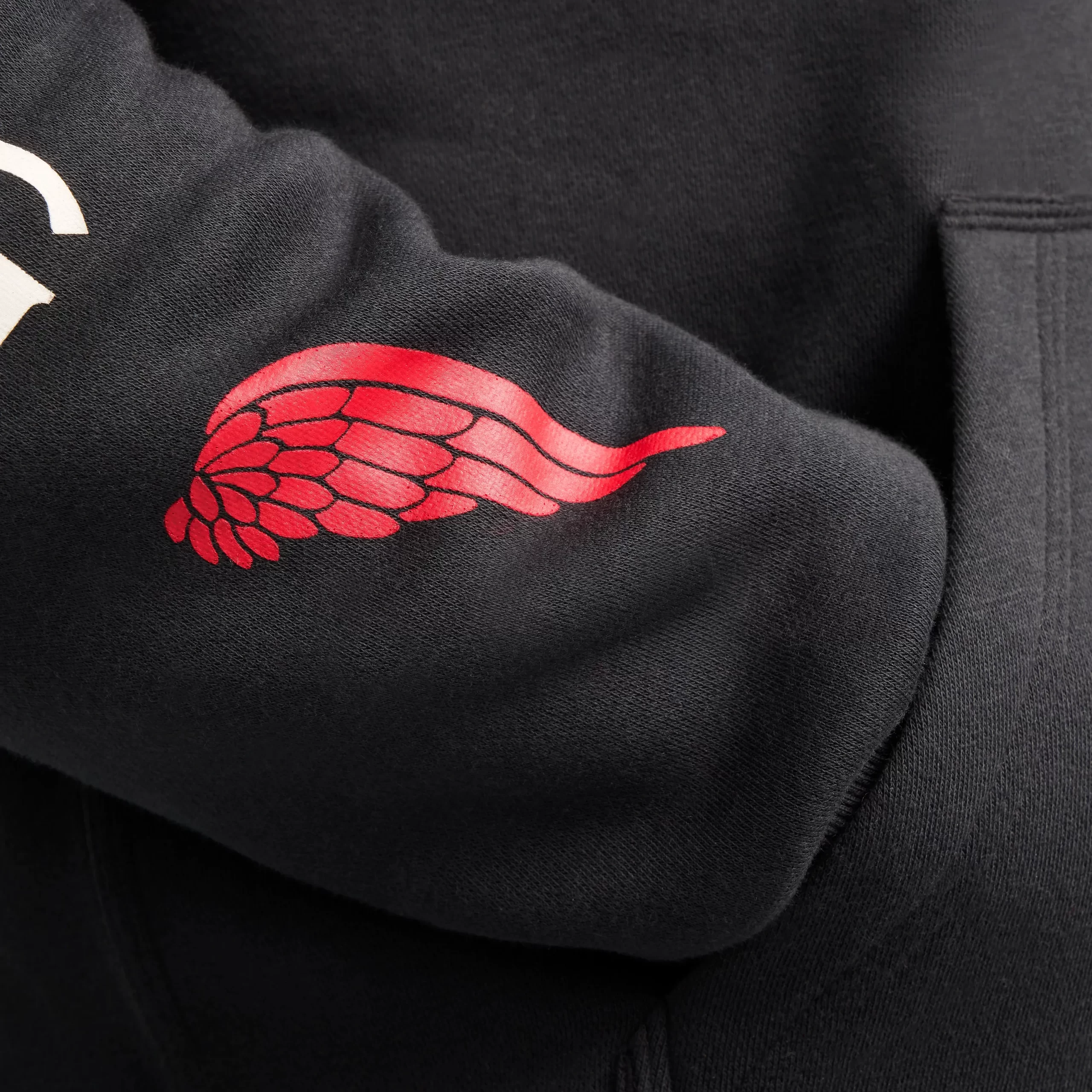 Hoodie with Sleeve Print  Men's Hoodie in Black - Image 8