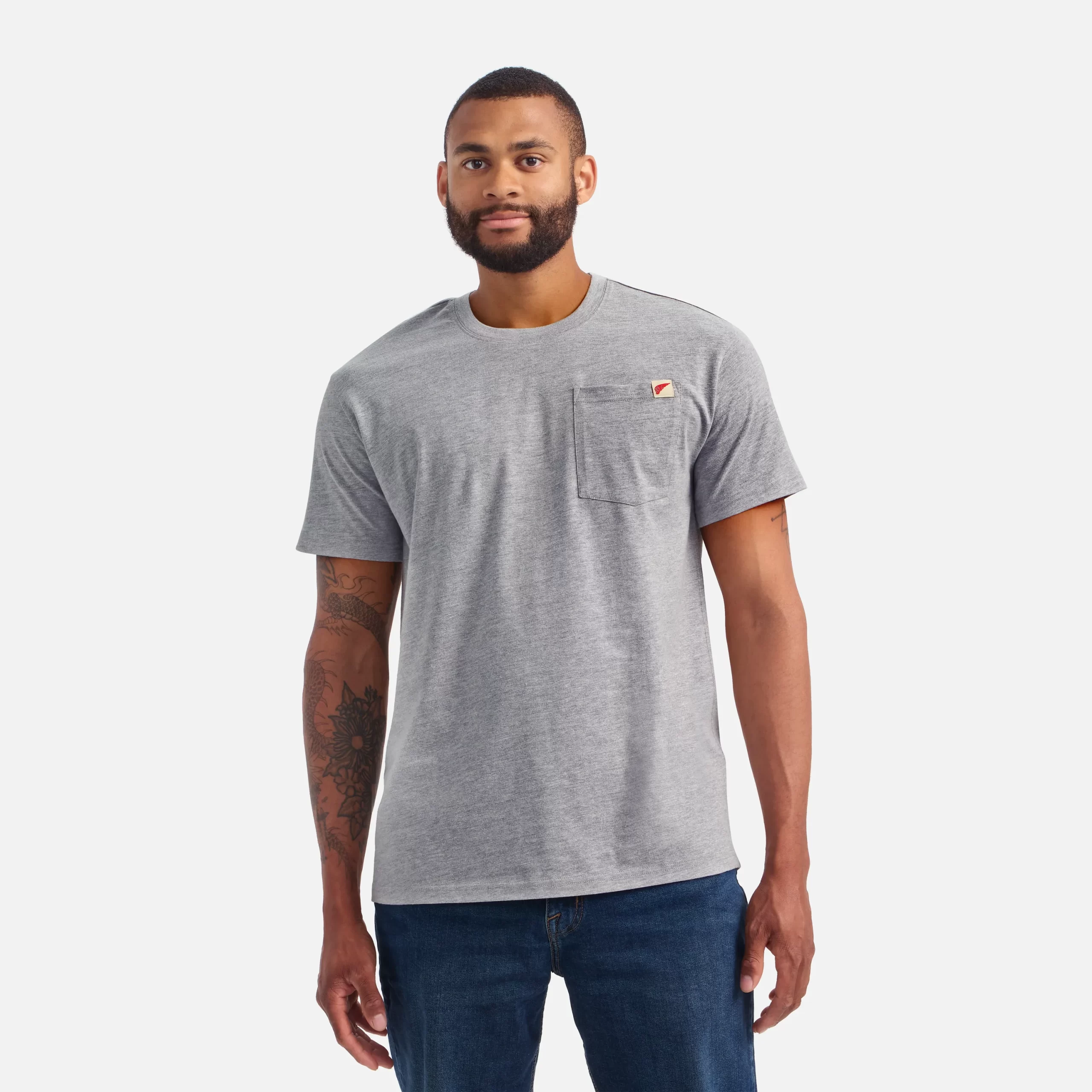 Short Sleeve Pocket T-Shirt Men's Short Sleeve T-Shirt in Dark Gray - Image 2