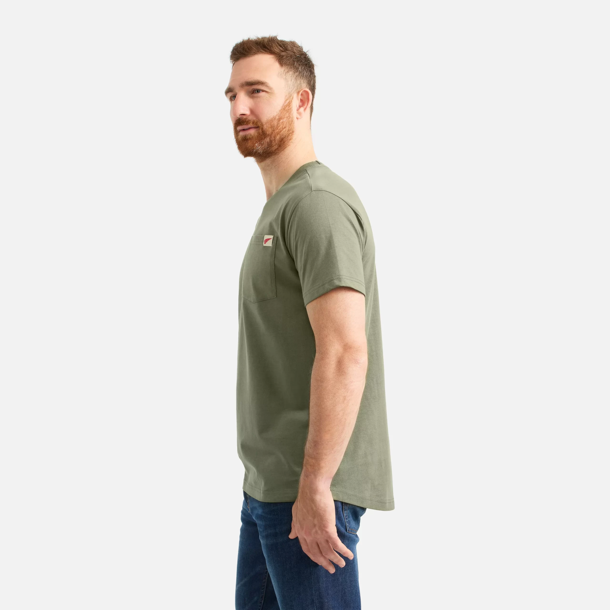 Short Sleeve Pocket T-Shirt Men's Short Sleeve T-Shirt in Olive Green - Image 5