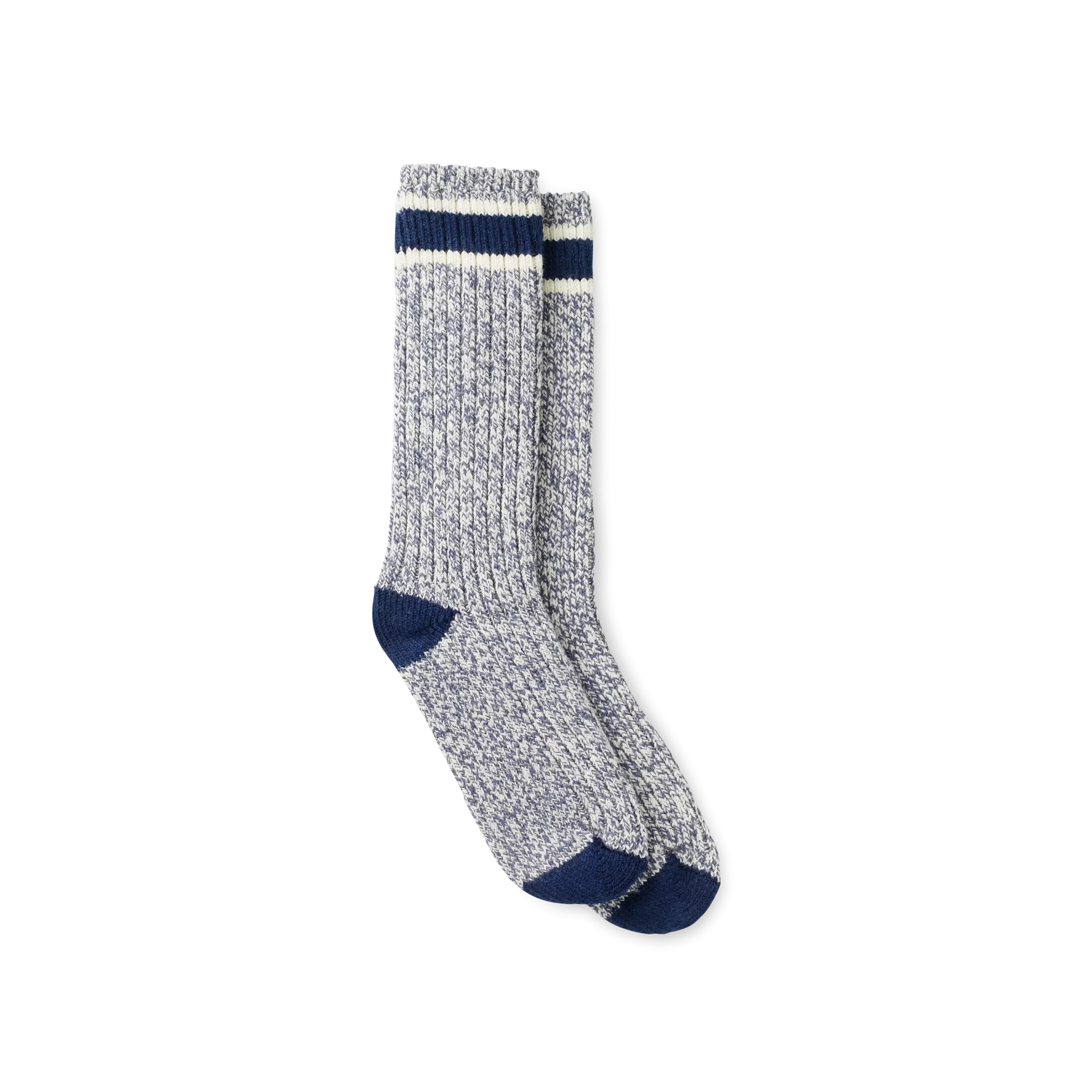 Wool Blend Ragg Crew Unisex Wool Blend Ragg Crew Socks in Slate/Navy Wool Blend