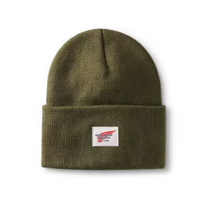 Logo Knit Beanie Hat  Unisex Knit Watch Hat in Green