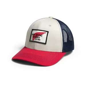 Pro Trucker Cap  Unisex Ball Cap in Stone/Red/Navy