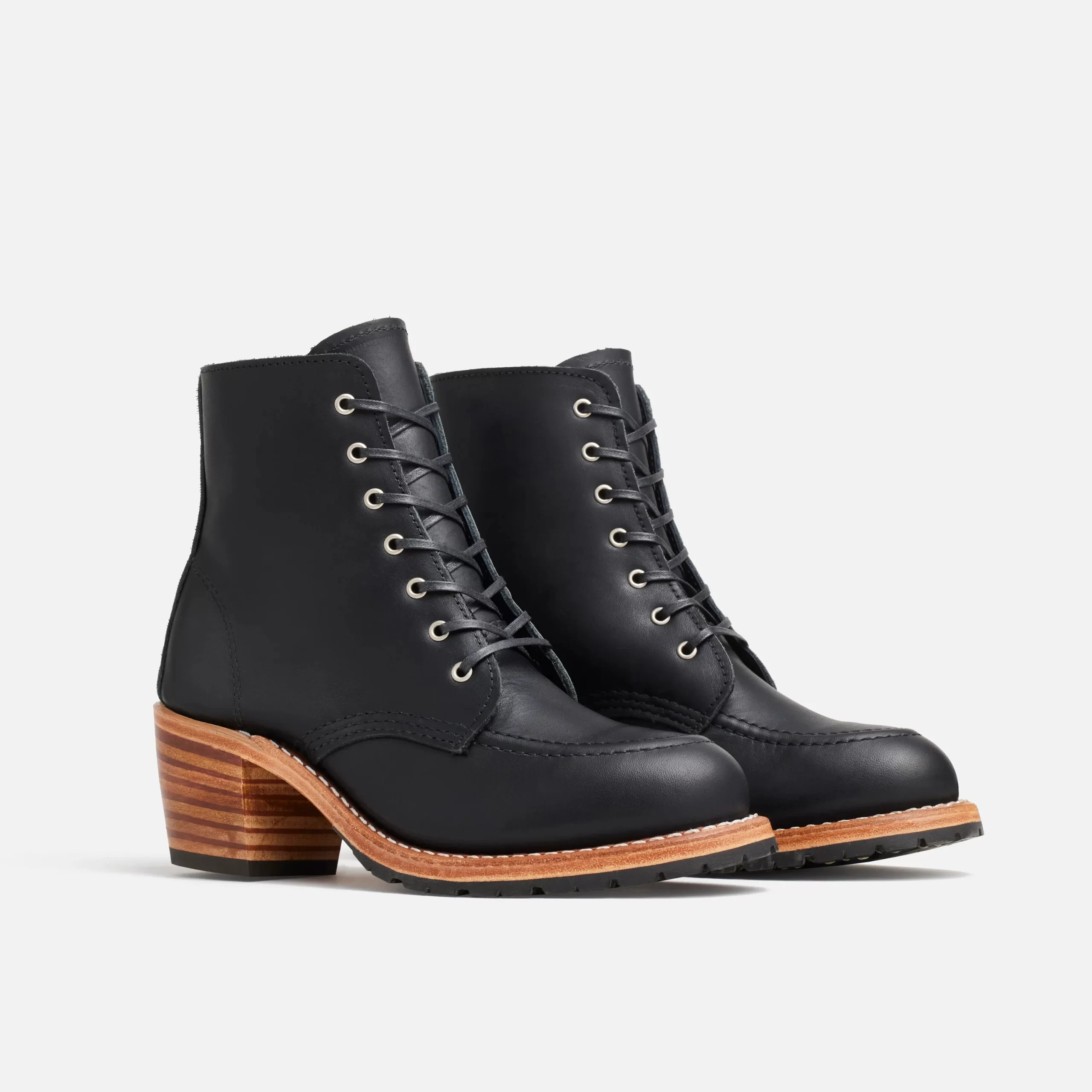 Clara Women's Heeled Boot in Black Boundary Leather - Image 3
